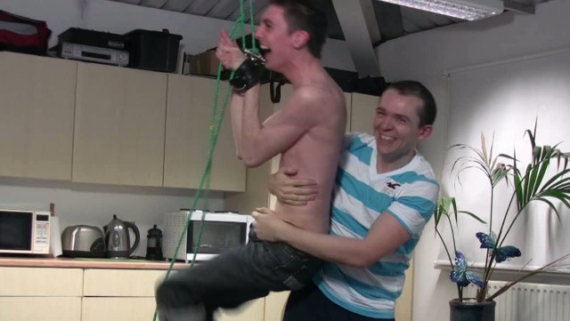 John M Tied To The Ceiling Being Tickled By Chris HD